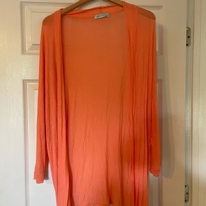 Pink/orange Chris & Carol 3/4 sleeve light weight cardigan.